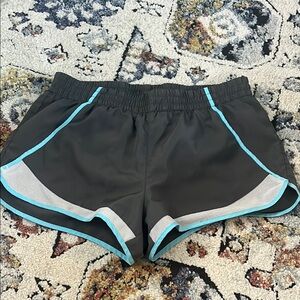 Women's Black and Blue Athletic Shorts